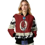 customized oklahoma sooners circle skull crimson black bomber jacket best selling