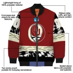 customized oklahoma sooners circle skull crimson black bomber jacket best selling