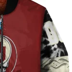 customized oklahoma sooners circle skull crimson black bomber jacket best selling