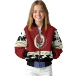 customized oklahoma sooners circle skull crimson black bomber jacket best selling