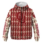 customized oklahoma sooners lightning strike grid crimson windbreaker jacket best selling