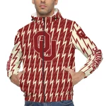 customized oklahoma sooners lightning strike grid crimson windbreaker jacket best selling