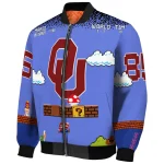 customized oklahoma sooners mario blocks blue black bomber jacket best selling
