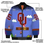 customized oklahoma sooners mario blocks blue black bomber jacket best selling