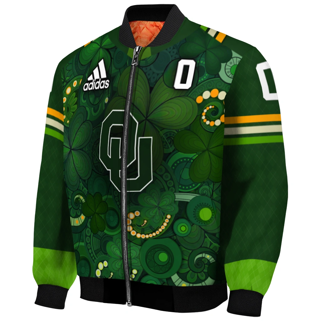 customized oklahoma sooners shamrock vortex green bomber jacket fashion forward customized oklahoma sooners shamrock vortex green bomber jacket fashion forward