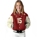 customized oklahoma sooners team patch crimson varsity jacket best selling