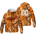 customized oklahoma state cowboys brushstroke pattern orange windbreaker jacket best selling