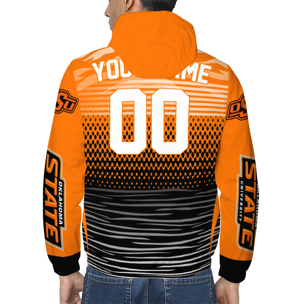 customized oklahoma state cowboys pattern layers orange windbreaker jacket trendy customized oklahoma state cowboys pattern layers orange windbreaker jacket trendy