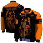 customized oklahoma state cowboys reaper hands orange black bomber jacket best selling