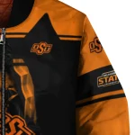 customized oklahoma state cowboys reaper hands orange black bomber jacket best selling