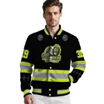 customized old dominion monarchs heartbeat accent black green varsity jacket best selling