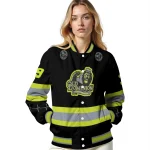 customized old dominion monarchs heartbeat accent black green varsity jacket best selling