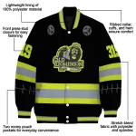 customized old dominion monarchs heartbeat accent black green varsity jacket best selling