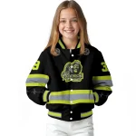 customized old dominion monarchs heartbeat accent black green varsity jacket best selling