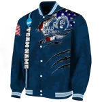 customized old dominion monarchs usa flag claws blue varsity jacket best selling