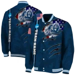 customized old dominion monarchs usa flag claws blue varsity jacket best selling