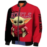 customized ole miss rebels adorable yoda red black bomber jacket best selling