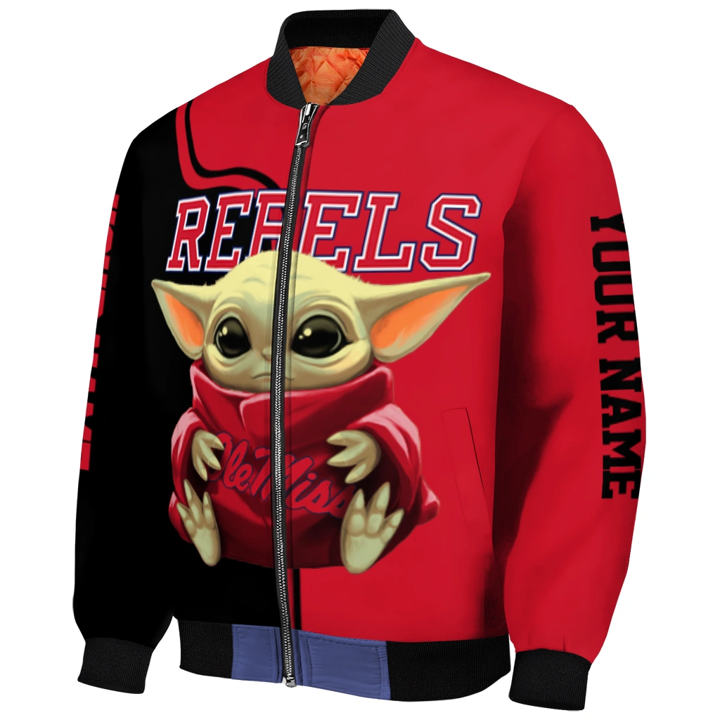 customized ole miss rebels adorable yoda red black bomber jacket fashion forward customized ole miss rebels adorable yoda red black bomber jacket fashion forward