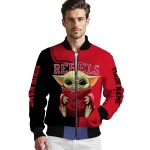 customized ole miss rebels adorable yoda red black bomber jacket best selling