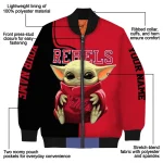 customized ole miss rebels adorable yoda red black bomber jacket best selling