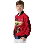 customized ole miss rebels adorable yoda red black bomber jacket best selling