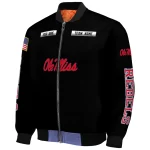 customized ole miss rebels american flag skull black bomber jacket best selling