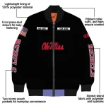customized ole miss rebels american flag skull black bomber jacket best selling