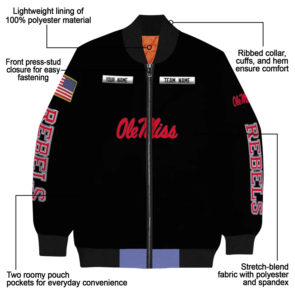 customized ole miss rebels american flag skull black bomber jacket new arrival customized ole miss rebels american flag skull black bomber jacket new arrival