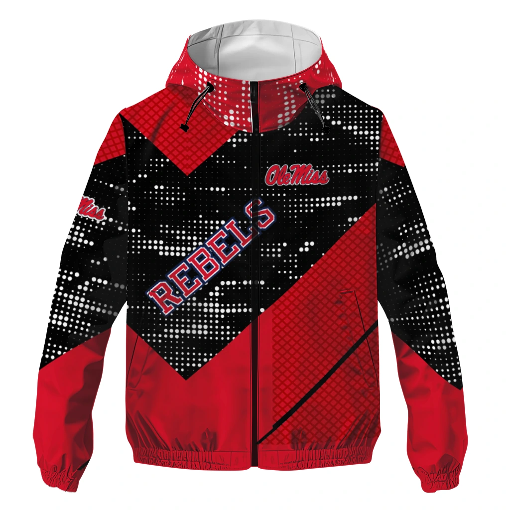 customized ole miss rebels arrow matrix red black windbreaker jacket best selling customized ole miss rebels arrow matrix red black windbreaker jacket best selling