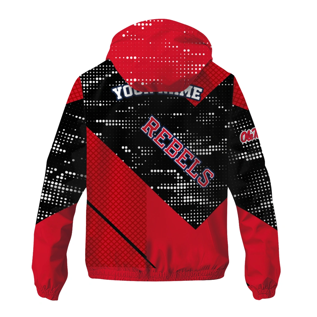 customized ole miss rebels arrow matrix red black windbreaker jacket fashion forward customized ole miss rebels arrow matrix red black windbreaker jacket fashion forward