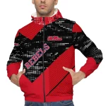 customized ole miss rebels arrow matrix red black windbreaker jacket best selling