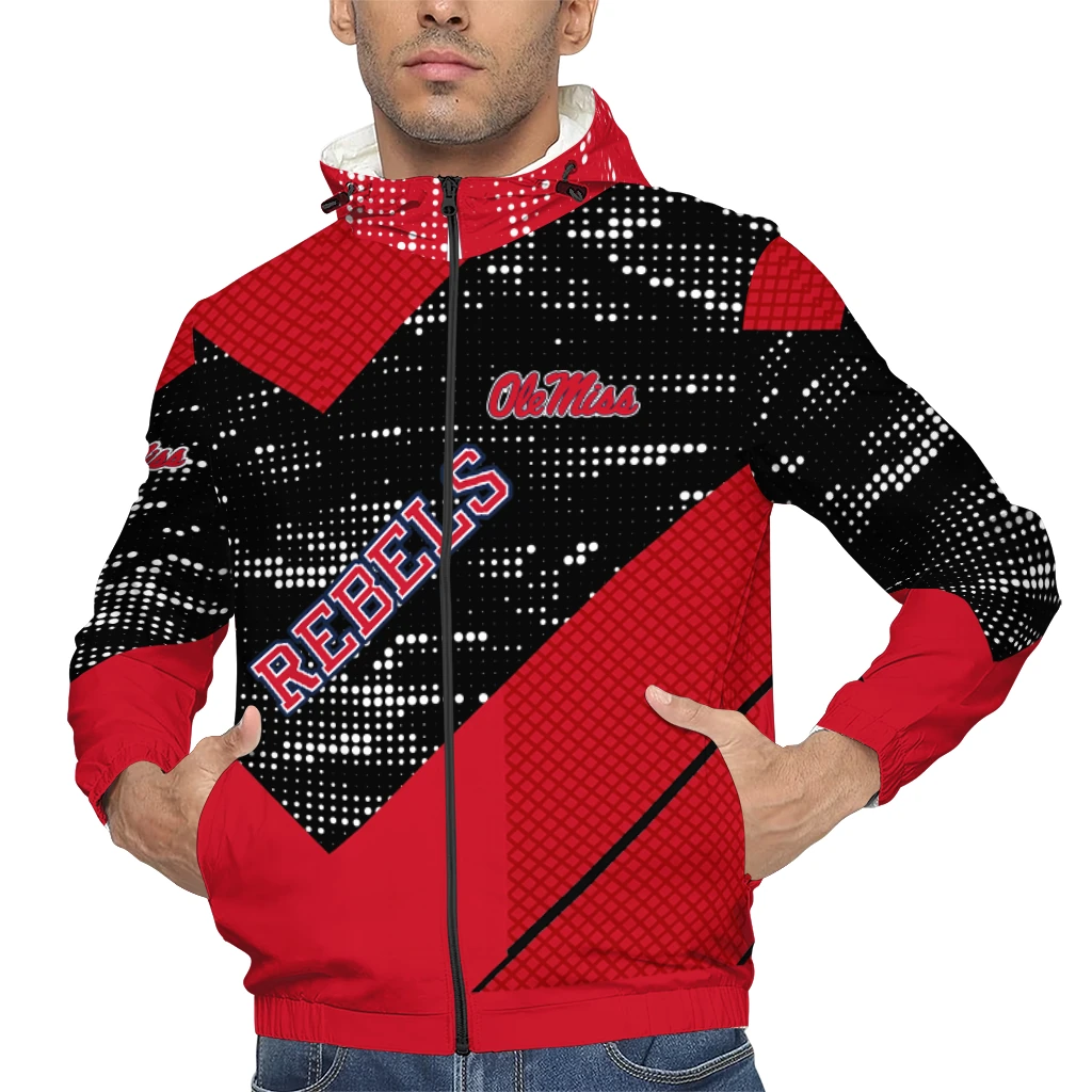 customized ole miss rebels arrow matrix red black windbreaker jacket top rated customized ole miss rebels arrow matrix red black windbreaker jacket top rated
