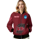 customized ole miss rebels claw mark red bomber jacket best selling
