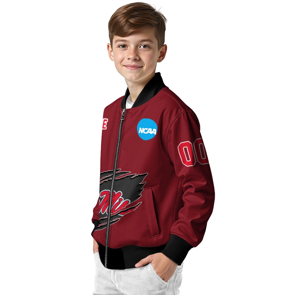 customized ole miss rebels claw mark red bomber jacket trendy customized ole miss rebels claw mark red bomber jacket trendy