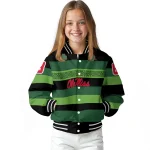 customized ole miss rebels clover green lines green black varsity jacket best selling