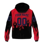 customized ole miss rebels flame trim red black windbreaker jacket best selling