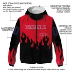 customized ole miss rebels flame trim red black windbreaker jacket best selling