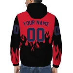 customized ole miss rebels flame trim red black windbreaker jacket best selling