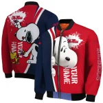 customized ole miss rebels snoopy head red bomber jacket best selling