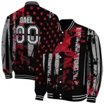 customized ole miss rebels star stripes red black varsity jacket best selling