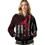 customized ole miss rebels star stripes red black varsity jacket best selling