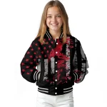 customized ole miss rebels star stripes red black varsity jacket best selling