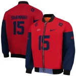 customized ole miss rebels team patch red bomber jacket best selling