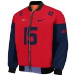 customized ole miss rebels team patch red bomber jacket best selling
