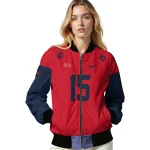 customized ole miss rebels team patch red bomber jacket best selling