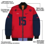 customized ole miss rebels team patch red bomber jacket best selling