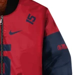 customized ole miss rebels team patch red bomber jacket best selling
