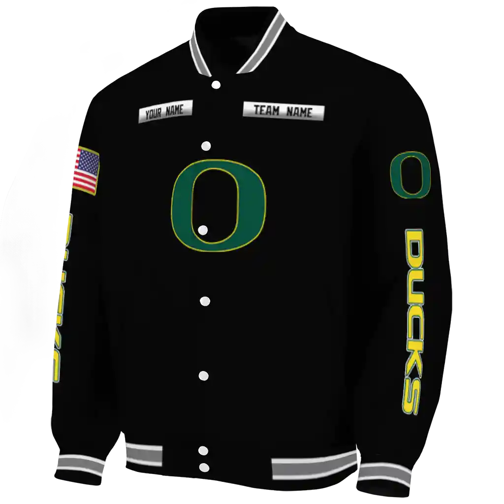 customized oregon ducks american flag skull black varsity jacket best selling customized oregon ducks american flag skull black varsity jacket best selling