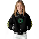 customized oregon ducks american flag skull black varsity jacket best selling