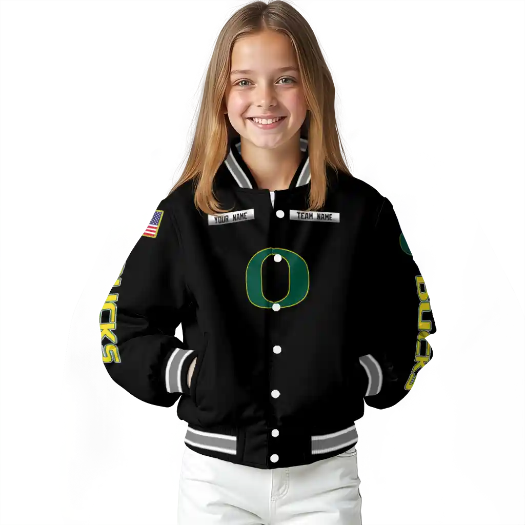 customized oregon ducks american flag skull black varsity jacket top rated customized oregon ducks american flag skull black varsity jacket top rated